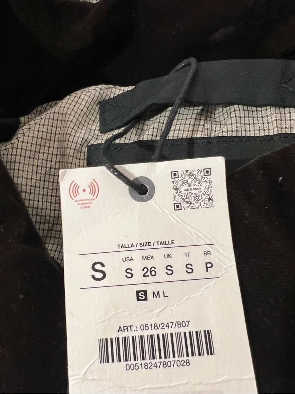 Zara ZW Collection Hooded Parka Jacket Plaid Lined S NWT